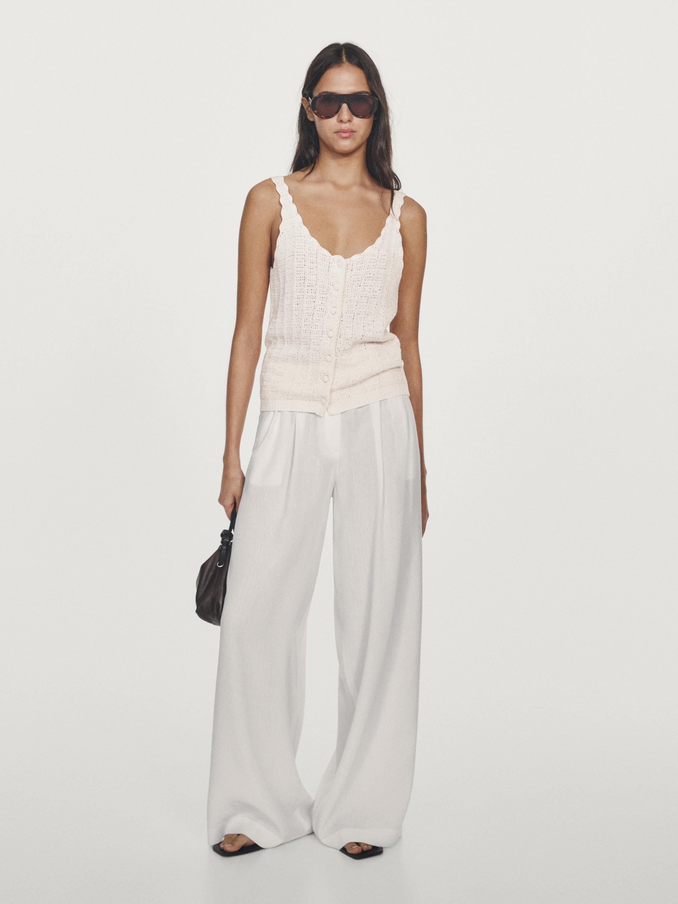 Crochet top with button details